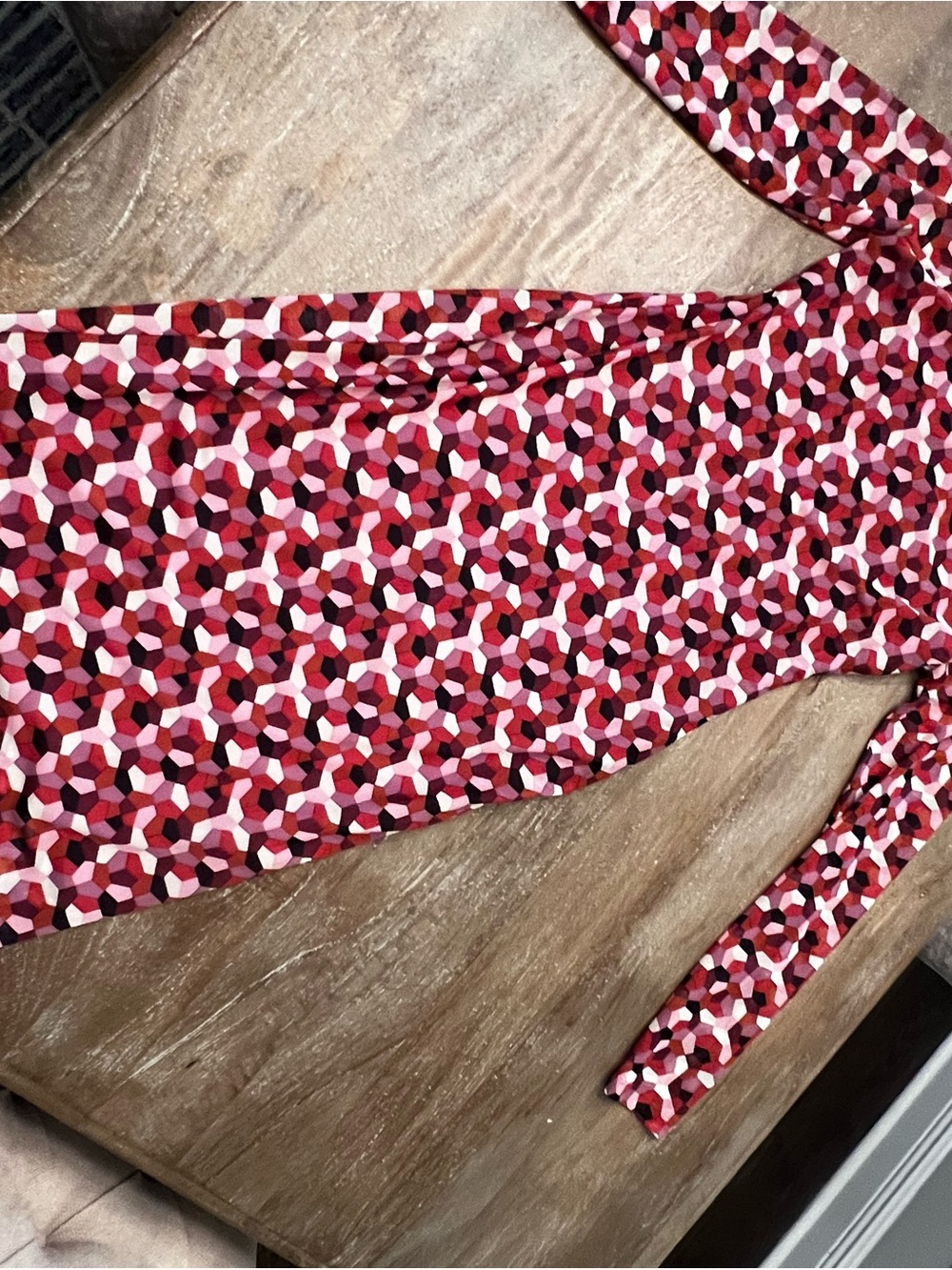 Anthropologie Geometric Print Maxi Dress in Red and Pink